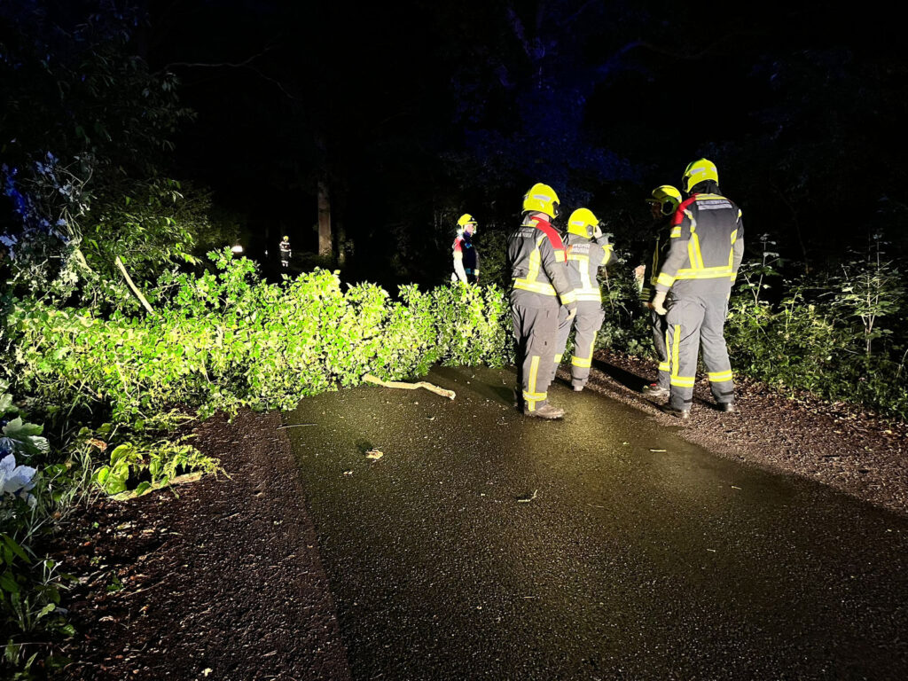 Einsatzfoto: Baumstamm sperrt Kreuzung Klosterkiel