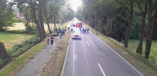 Einsatzfoto: Motorradfahrer nach Zusammenstoß im Graben